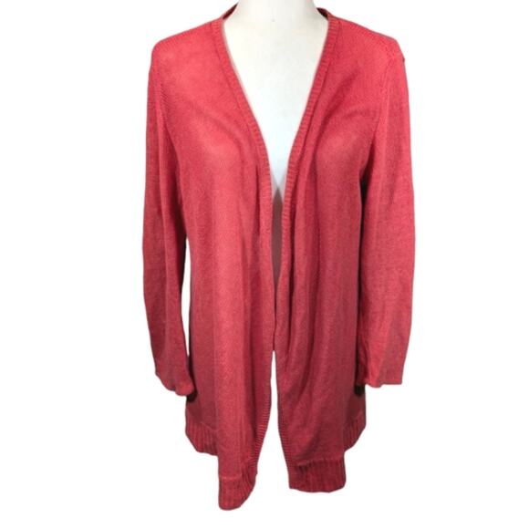 Eileen Fisher 100% Linen Lightweight Open Cardigan GUC $248  Size L   WF143 - Picture 1 of 10